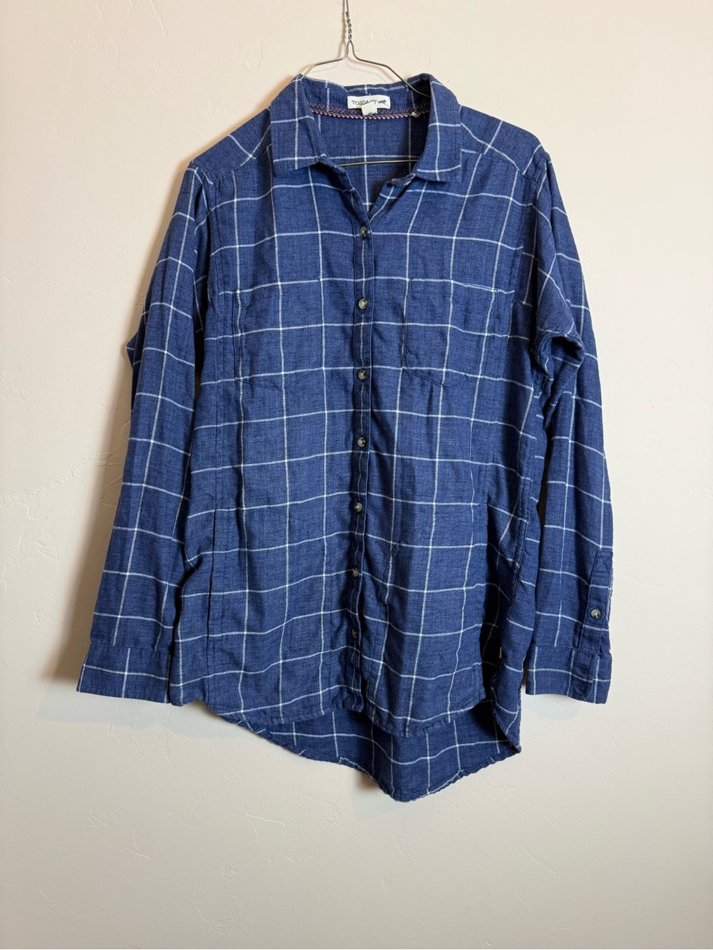 Toad&co Cairn Longsleeve shirt Blue Windowpane Button-Up , size medium